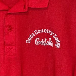 Vintage Vtg Cadillac GOD’S LAKE LODGE *Canada* Fishing Guide Polo Shirt XL/XXL